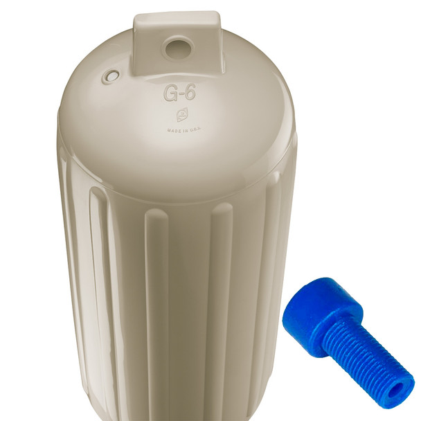 Polyform U.S. G-6 Twin Eye Fender 11 x 30 inches - Sand with Inflation Adapter