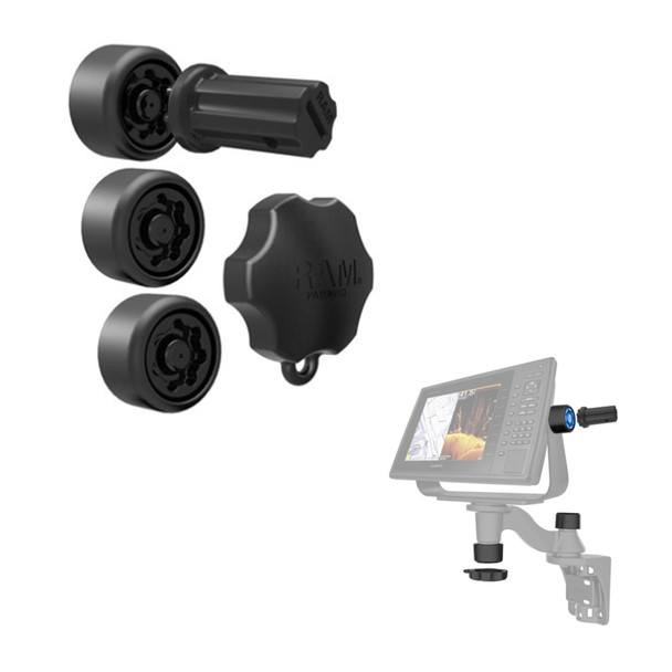 RAM Mounts Pin-Lock Security Kit for Single Swing Arms & Gimbal Brackets (Part Number RAP-S-KNOBG-109U)