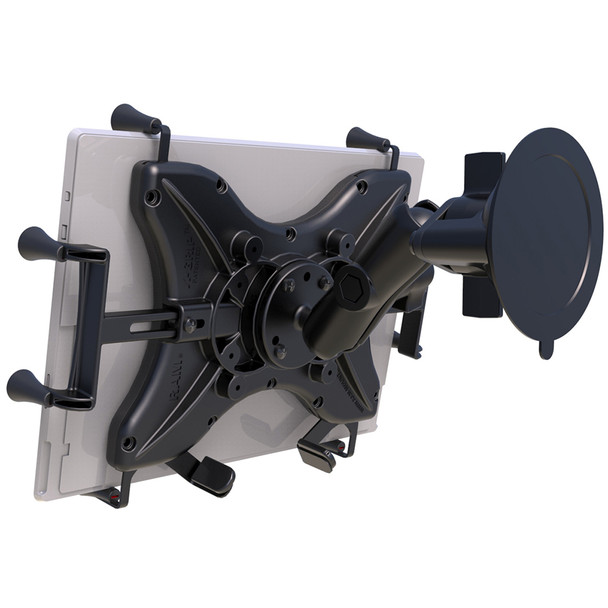 RAM Mounting Systems Twist-Lock Suction Cup Mount with Universal X-Grip Cradle for 12-Inch Large Tablets