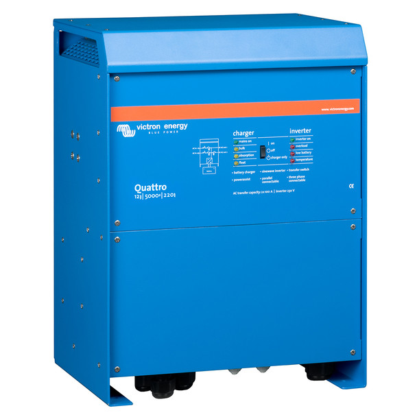 Victron Energy Quattro Inverter/Charger 12 VDC - 5000W with Dual 120VAC Inputs and Auto Transfer Switch