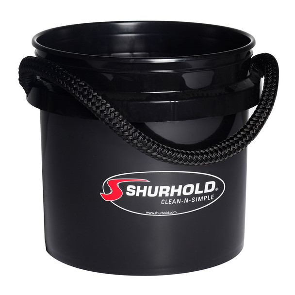 Shurhold 3.5 Gallon Rope Handle Bucket - Durable Black Utility Container