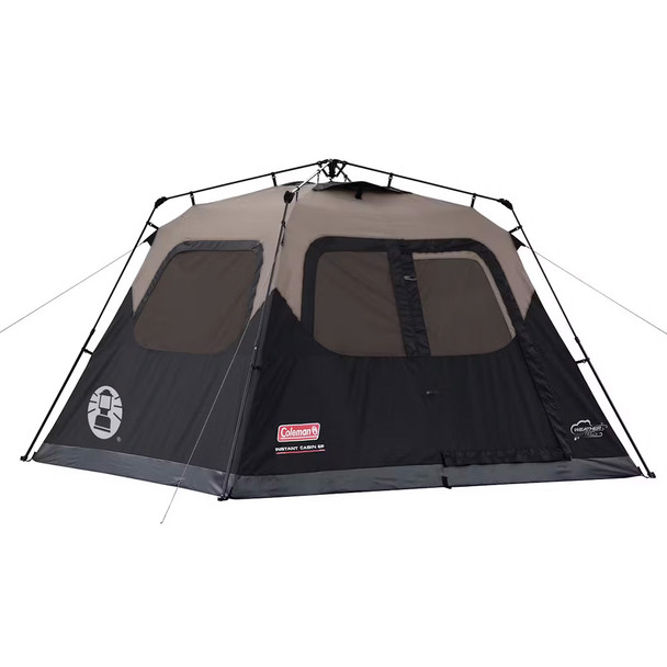 Coleman 6-Person Instant Cabin Tent in Black with Fast Setup and WeatherTec System