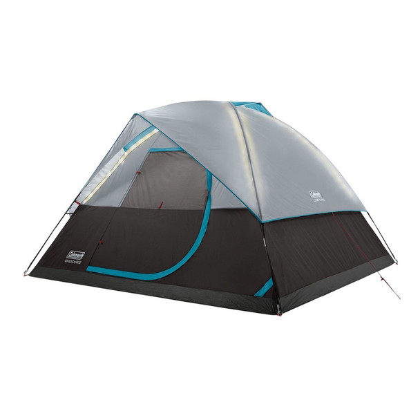 Coleman OneSource Rechargeable 4-Person Camping Dome Tent with Airflow System & LED Lighting