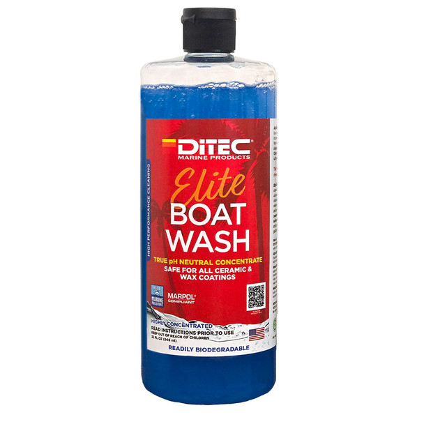 DiTEC Marine Elite Boat Wash - 32oz Concentrate for Safe and Effective Exterior Cleaning