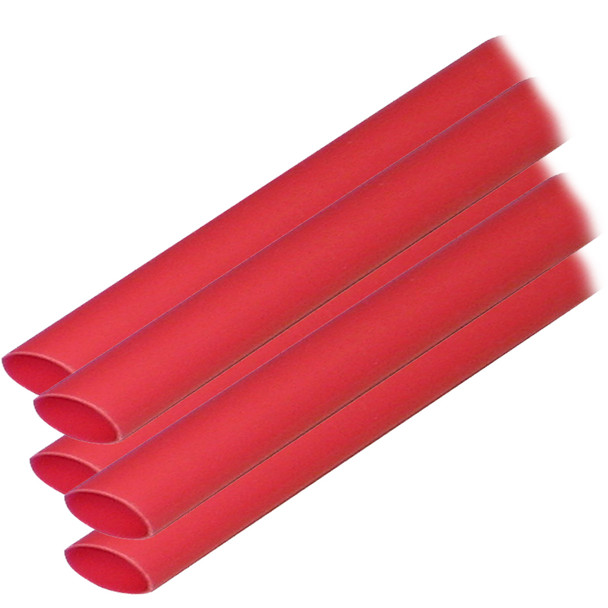 Ancor 304624 Adhesive Lined Heat Shrink Tubing, 3/8 inch x 12 inch, Red, 5-Pack
