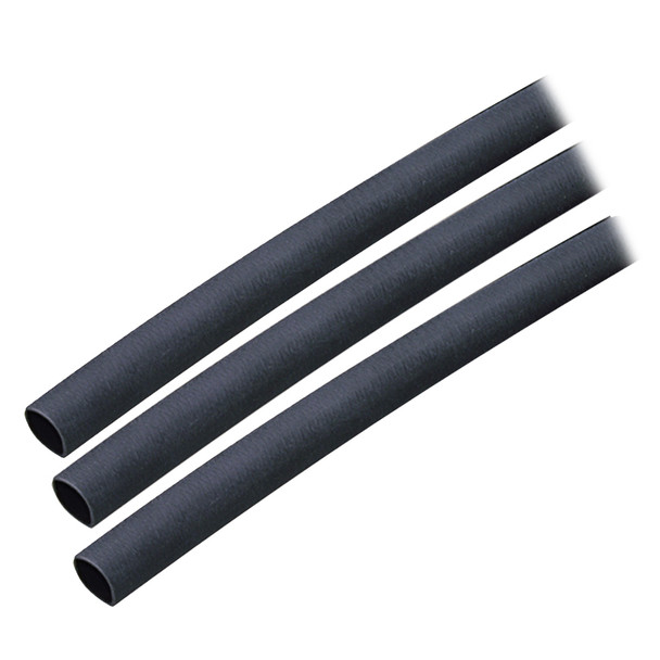 Ancor 303103 Adhesive Lined Heat Shrink Tubing, 1/4 inch x 3 inches, 3-Pack, Black