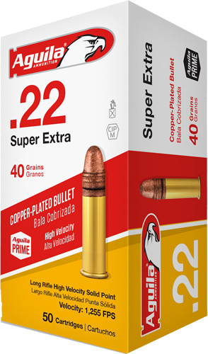 Aguila High-Vel 22LR 40 Grain Lead Solid Ammunition - Pack of 50 Rounds