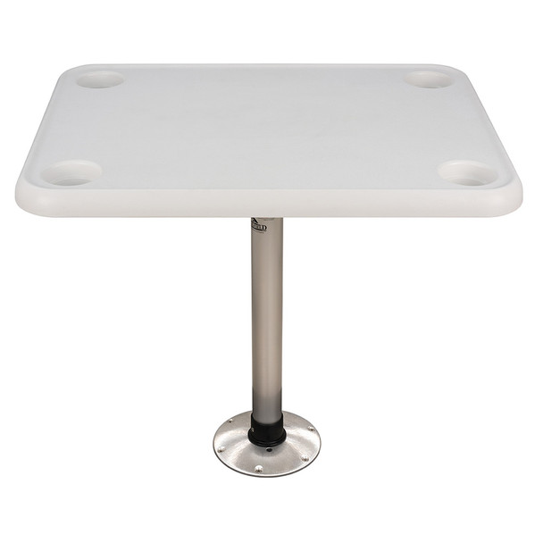 Springfield Marine 16x28 Inch Rectangle Table Package with White Thread-Lock Finish