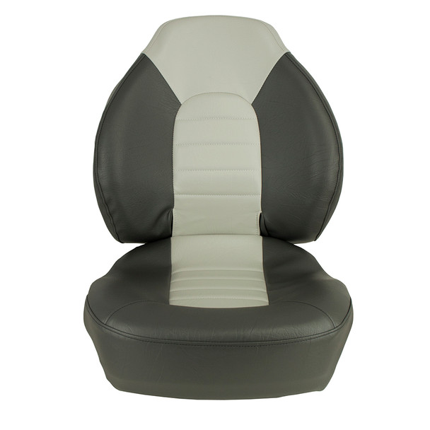 Springfield Marine Fish Pro Mid Back Folding Seat - Charcoal/Grey for Boat Comfort and Support