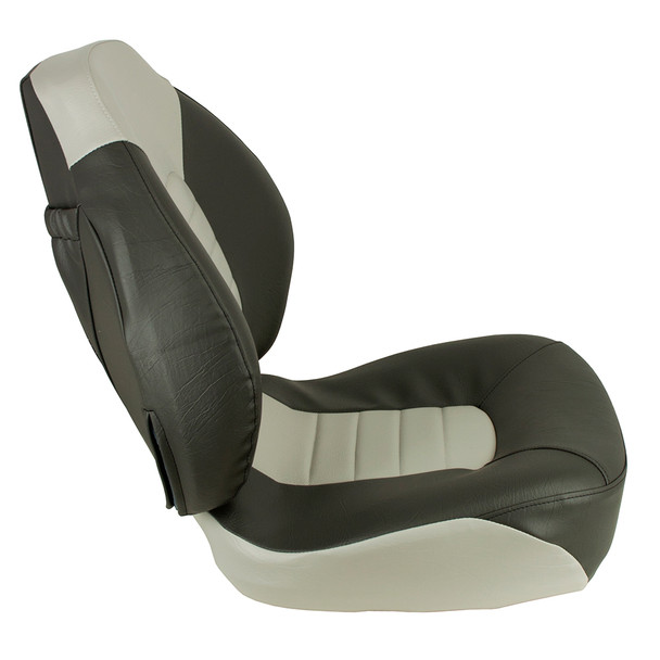 Springfield Marine Fish Pro Mid Back Folding Seat - Charcoal/Grey for Boat Comfort and Support