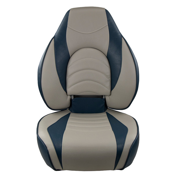Springfield Fish Pro High Back Folding Seat - Blue/Grey for Boat Comfort and Support