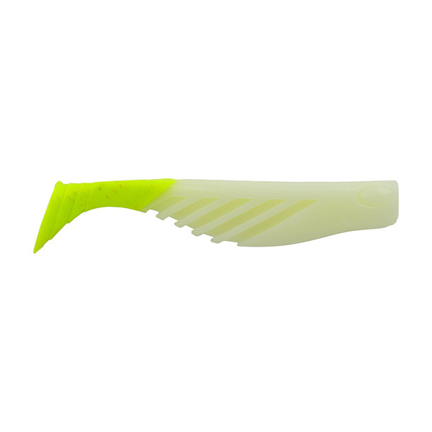 Berkley Gulp! Saltwater Ripple Mullet 3-Inch Glow/Chartreuse GSRM3-GC