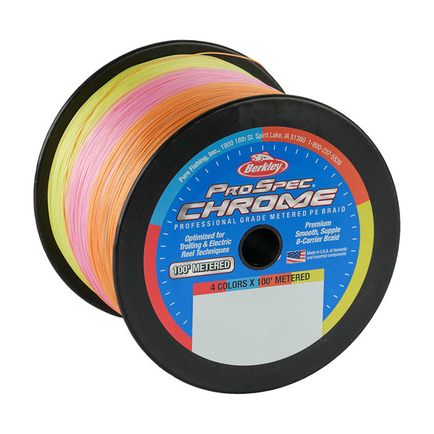 Berkley ProSpec Chrome 4 x 100 Metered Braid - 130lb Test, 3000 Yards