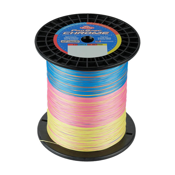 Berkley ProSpec Chrome 4 x 100 Metered Braid - 65lb Test for Saltwater Fishing