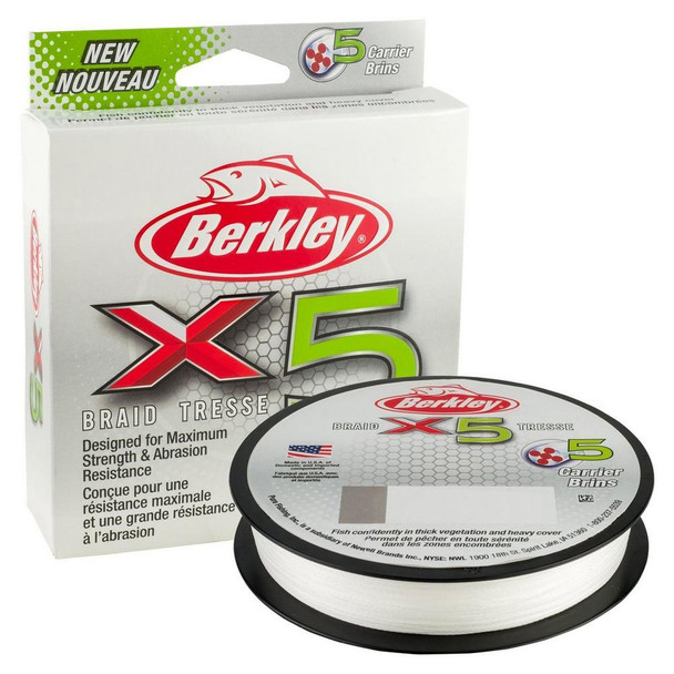Berkley x5 Braid 15/6 - 328 Yards Crystal Braided Fishing Line