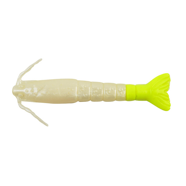 Berkley Gulp! Saltwater Shrimp 3-inch Pearl White/Chartreuse Soft Bait
