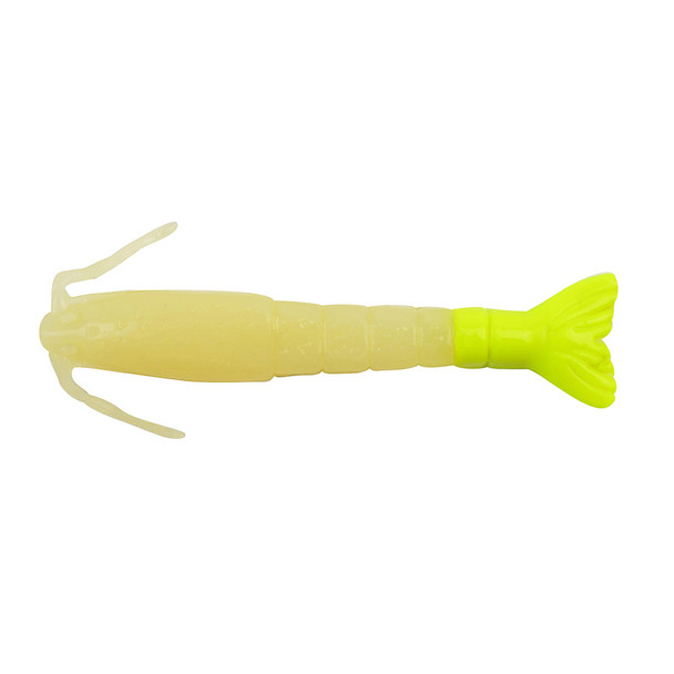 Berkley Gulp! Saltwater Shrimp 3-inch Glow/Chartreuse – Effective Soft Bait for Saltwater Fishing