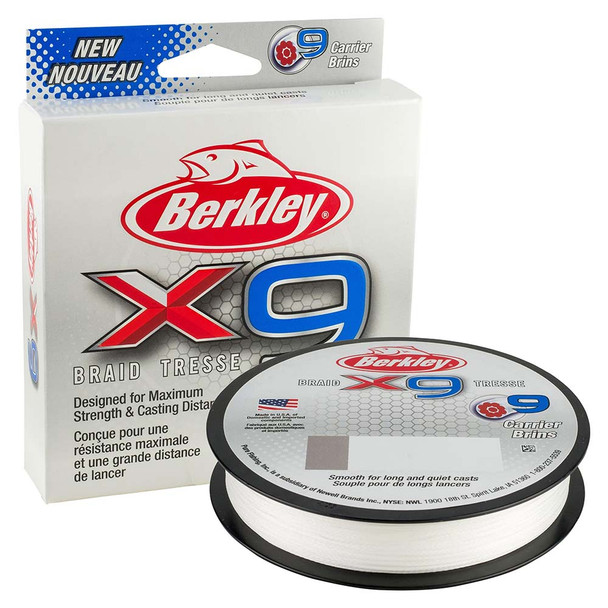 Berkley x9 Braid Crystal 8lb Test, 164 Yards - Ultra-Strong Casting Line