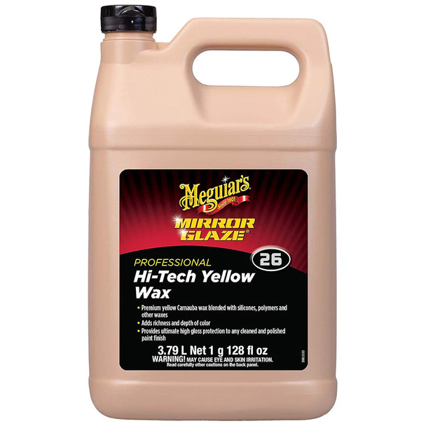 Meguiar's M26 Professional Hi-Tech Yellow Liquid Wax - 1 Gallon for Deep Shine and Protection