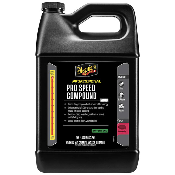 Meguiar's Pro Speed Compound 1 Gallon – Fast Cutting Body Shop Safe Polish for Deep Scratch Removal
