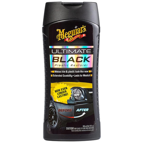 Meguiar's Ultimate Black Plastic Restorer 12oz - Long-Lasting Exterior Trim Revitalizer