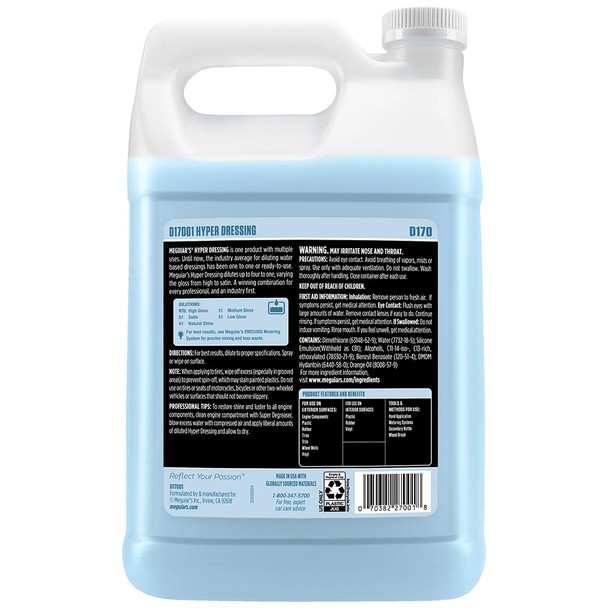 Meguiar's Hyper Dressing 1 Gallon - Versatile Water-Based Interior and Exterior Dressing