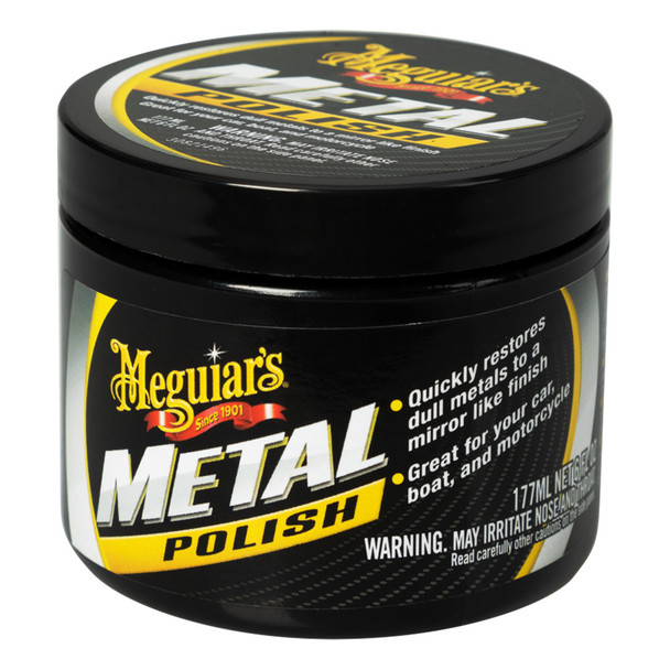 Meguiar's Metal Polish 6oz - Restores Shine and Reflectivity on Uncoated Metals