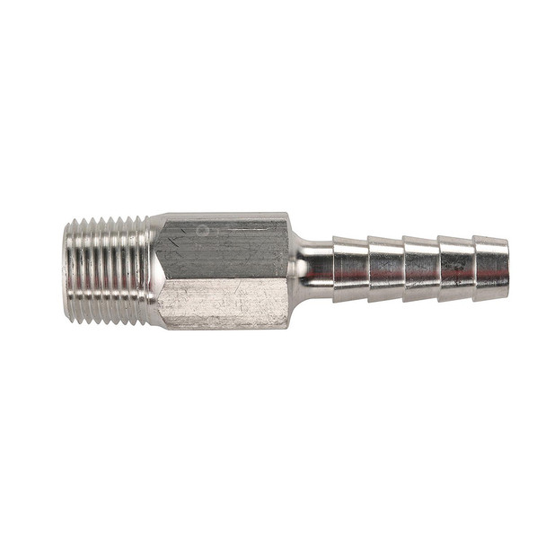 Attwood Marine Universal Aluminum Fuel Hose Fitting - 3/8" NPT x 3/8" Barb with Anti-Siphon Valve