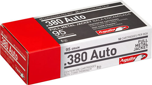 Aguila 380 ACP 95-Grain FMJ-RN Ammunition, 50 Rounds per Box