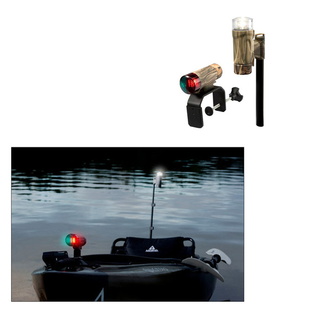 Attwood Marine PaddleSport Portable Navigation Light Kit with C-Clamp and Adhesive Mount - RealTree Max-4 Camo
