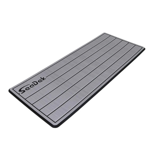 SeaDek 14 x 36 inch Dual Density Small Teak Helm Pad with SeaDek Logo - Brushed Texture in Gray and Black