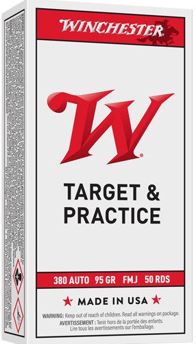 Winchester Ammunition USA .380 ACP 95 Grain Full Metal Jacketed Ammo