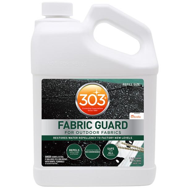 303 Marine Fabric Guard 1-Gallon - Water & Oil Repellent Protector for Marine Fabrics