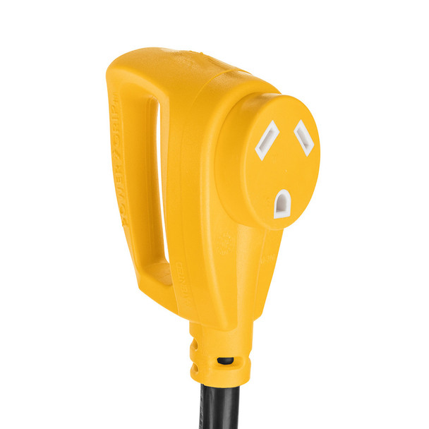 Camco Power Grip 18-Inch 50 Amp to 30 Amp RV Adapter - Heavy-Duty, Weather-Resistant Cord with PowerGrip Handles