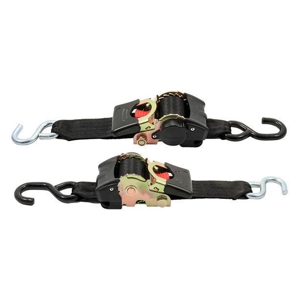 Camco Retractable Tie Down Straps - 2 Inch Width, 6 Feet Length with Dual Hooks