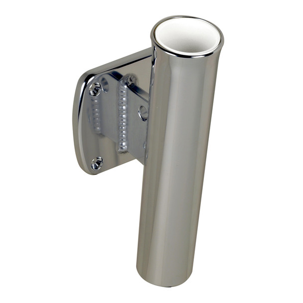 C.E. Smith Single Aluminum 5 Transom Mount Rod Holder with White Vinyl Liner