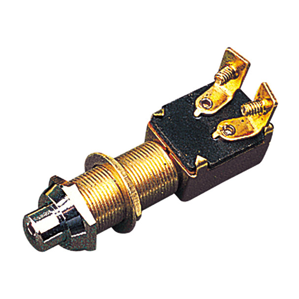 Sea-Dog Momentary Push Button Switch - Stamped Brass, 12V, 15A, Part Number 420420-1