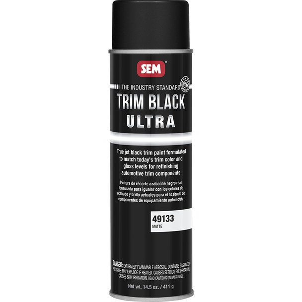 SEM Trim Black Ultra 20oz Aerosol Can Matte Finish – OEM-Quality Jet-Black Trim Paint for Plastic, Aluminum, Steel, and Stainless Steel