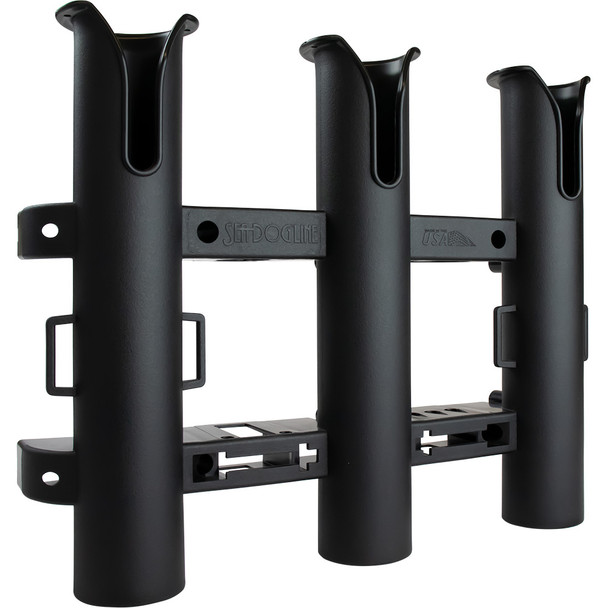 Sea-Dog Triple Threat Three Pole Rod Holder in Black with Built-in Storage