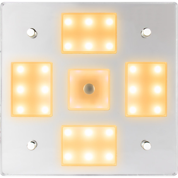 Sea-Dog Square LED Mirror Light with On/Off Dimmer – White and Blue