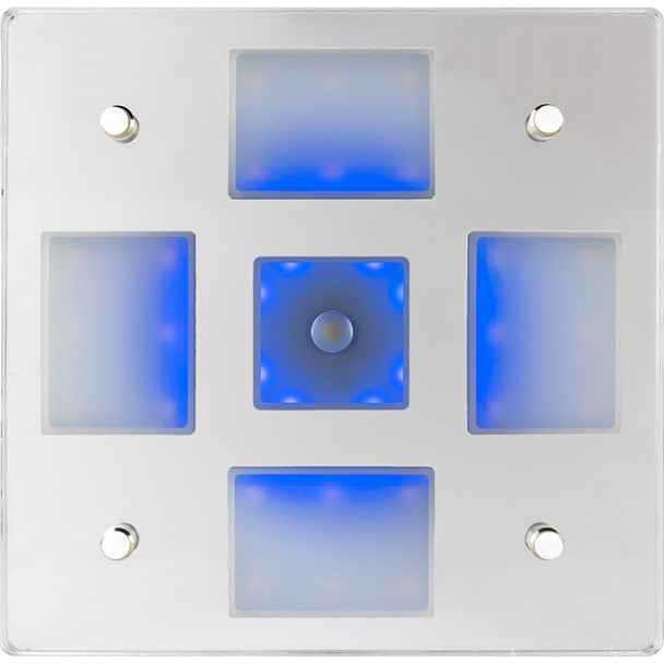 Sea-Dog Square LED Mirror Light with On/Off Dimmer – White and Blue