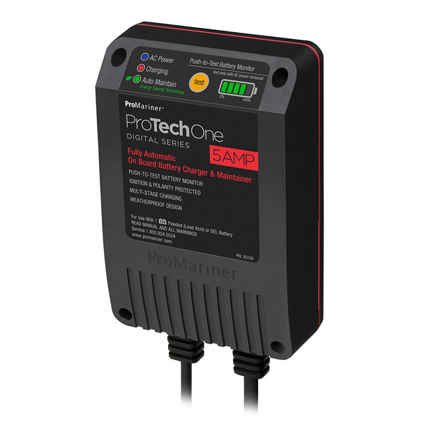 ProMariner ProTechOne 5 Amp Corded Battery Charger - Reliable Marine Power Supply