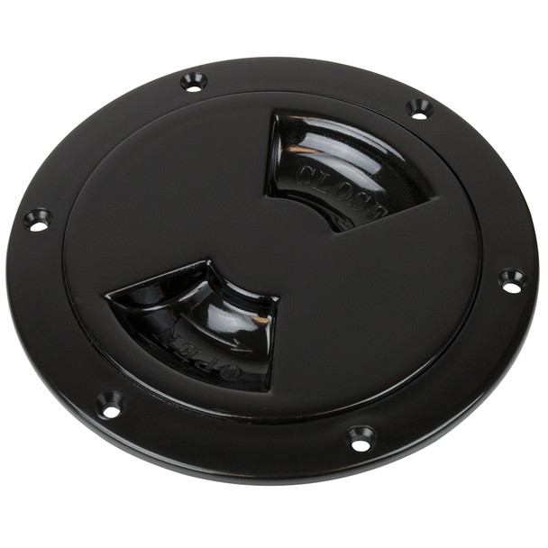 Sea-Dog 4-inch Smooth Quarter Turn Deck Plate in Black - Model 336145-1