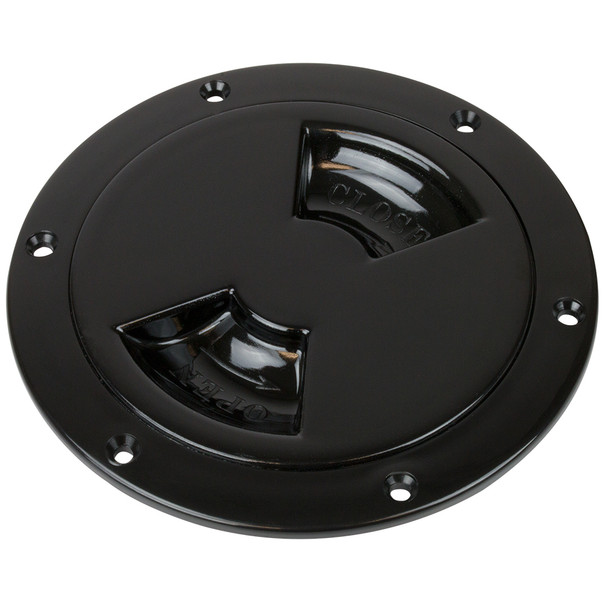 Sea-Dog 8-Inch Quarter-Turn Smooth Deck Plate with Internal Collar - Black - Part 336385-1