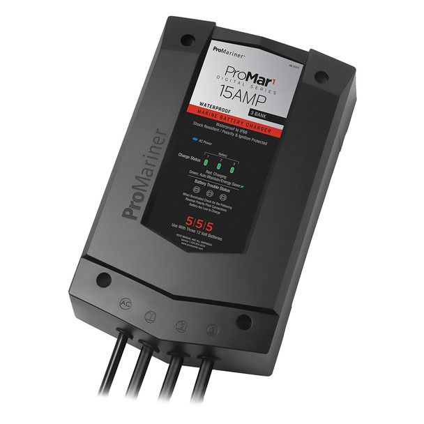 ProMariner ProMar1 DS Digital 15 Amp 3 Bank Battery Charger