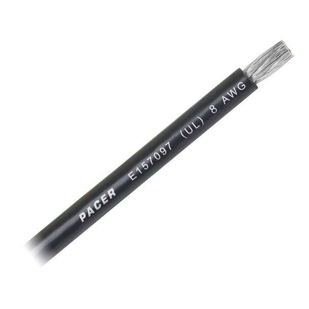 Pacer Black 8 AWG Marine Battery Cable - Sold By The Foot