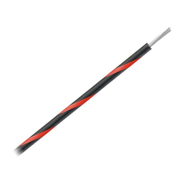Pacer 16 AWG Gauge Striped Marine Wire 500' Spool - Black with Red Stripe