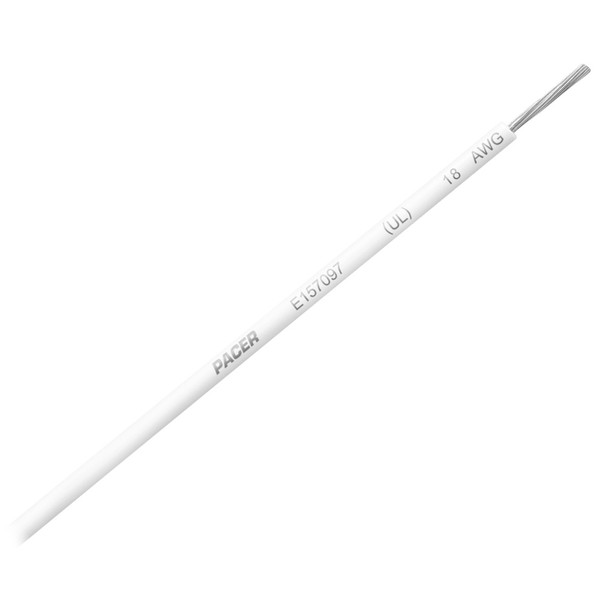 Pacer White 18 AWG UL Marine Wire - 35 ft. Heavy-Duty Marine Wiring for Harsh Environments
