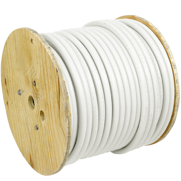 Pacer White 6 AWG Marine Battery Cable - 250 ft, Tinned Copper, UL Approved