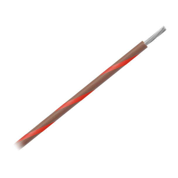 Pacer 14 AWG Striped Marine Wire 500 ft Spool - Brown with Red Stripe